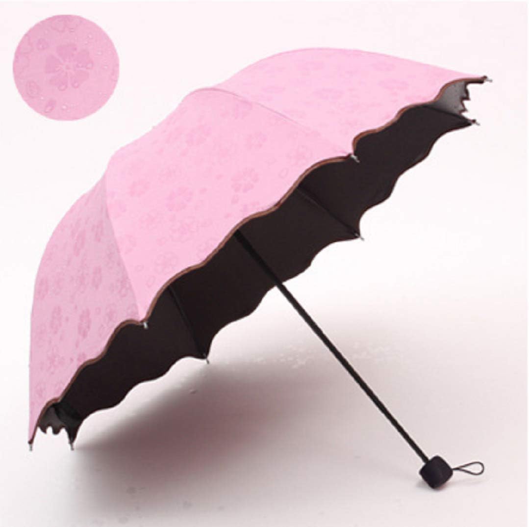Travel Foldable compact Umbrellas Sun rain Umbrellas parasol with Met Water blomssom blooming material parasol