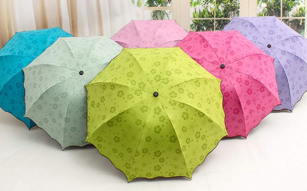 Travel Foldable compact Umbrellas Sun rain Umbrellas parasol with Met Water blomssom blooming material parasol