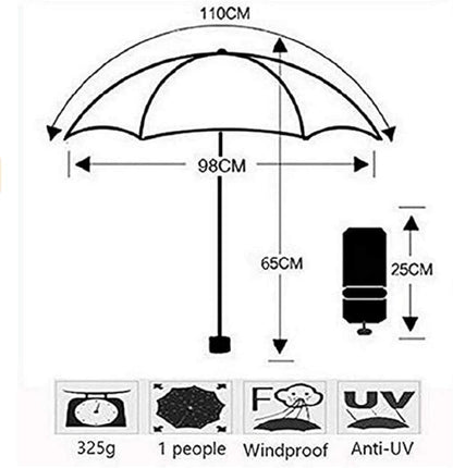 Travel Foldable compact Umbrellas Sun rain Umbrellas parasol with Met Water blomssom blooming material parasol