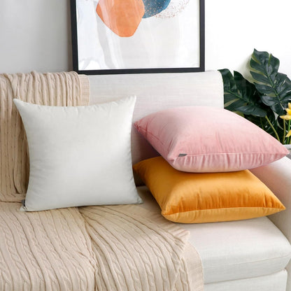 2 Pack Velvet Decorative Square Throw Pillow Covers 18x18 inch Pink