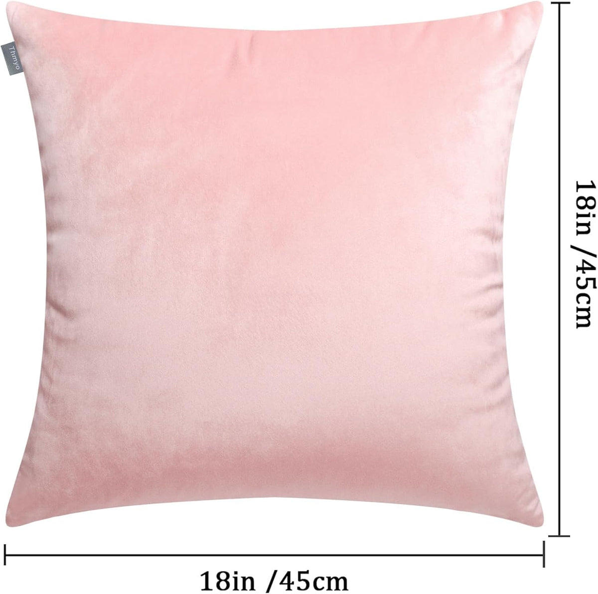 2 Pack Velvet Decorative Square Throw Pillow Covers 18x18 inch Pink