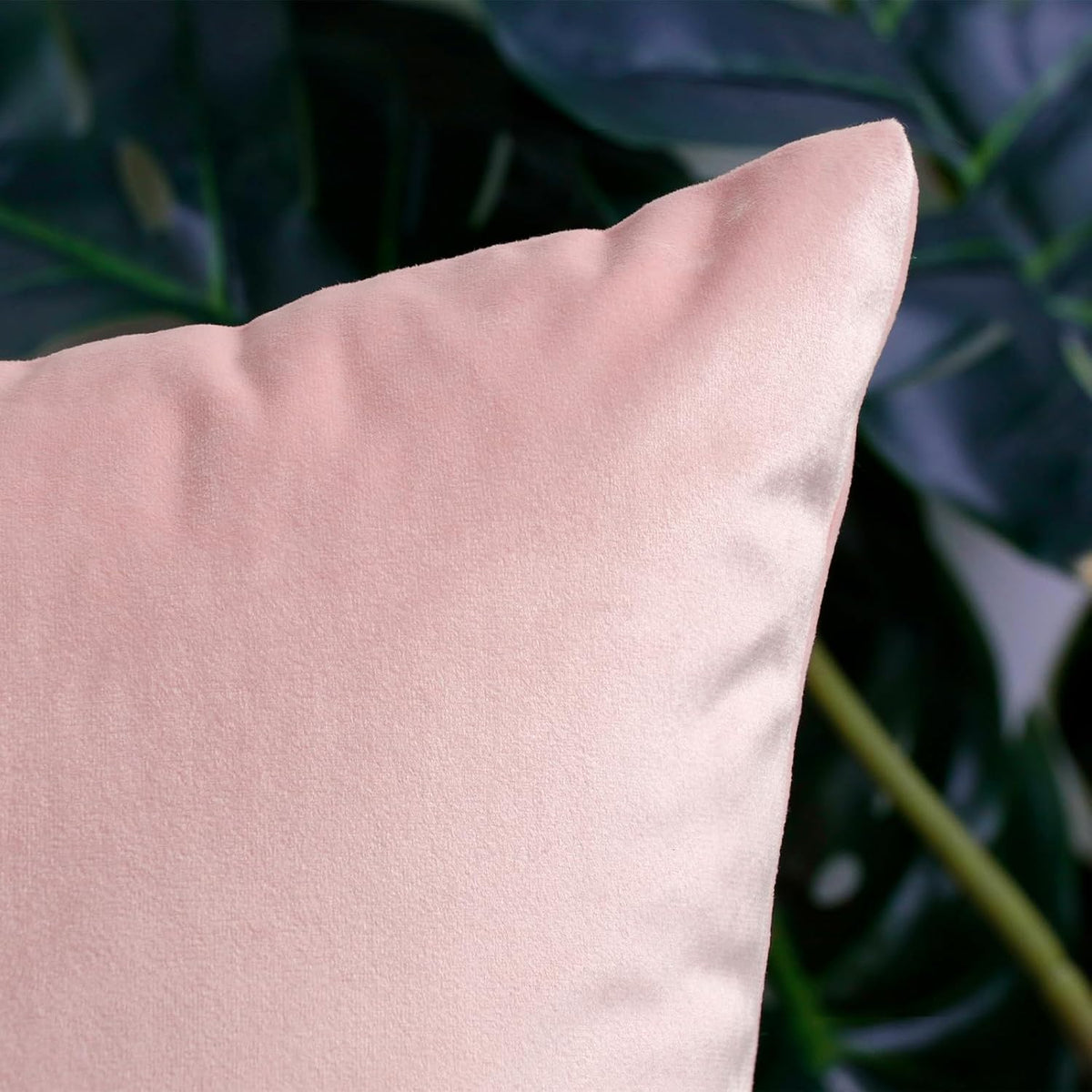 2 Pack Velvet Decorative Square Throw Pillow Covers 18x18 inch Pink
