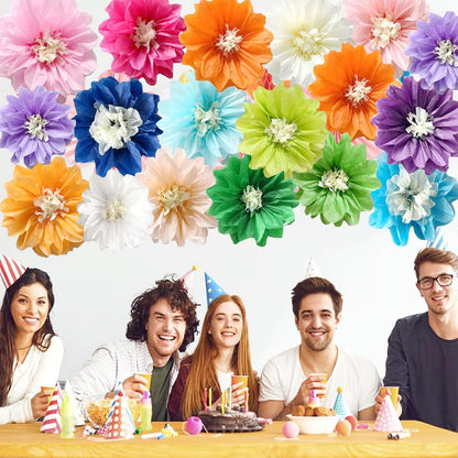12pcs 8in10in MintCreamPeach Tissue Paper Flower Paper Pom Poms WallFlower