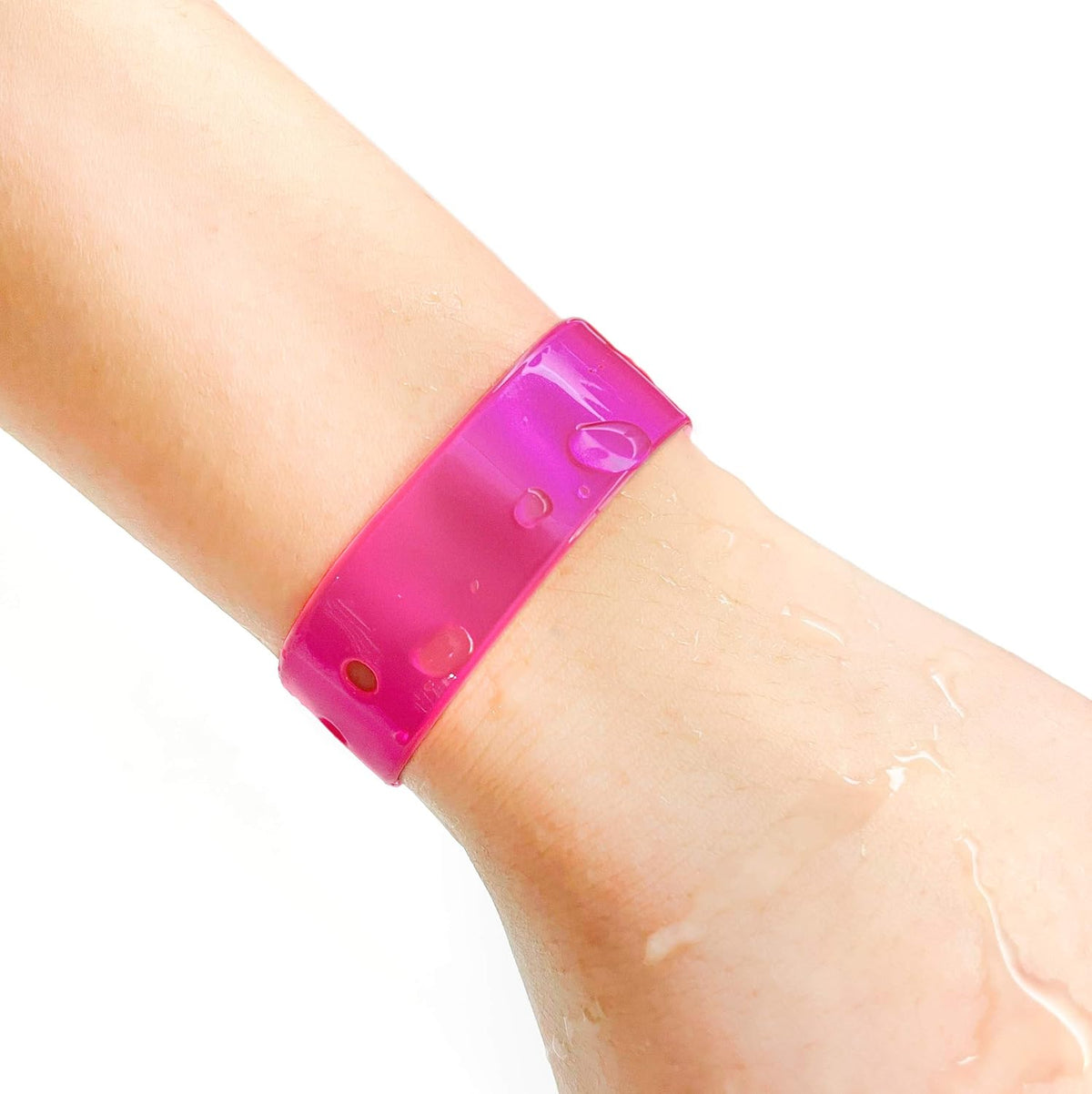 Plastic Wristbands Neon Pink 100 Pack, Viny Wristbands for Events
