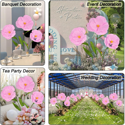 5.8 Ft Giant Artificial Flowers with Stand, Large Paper Flower