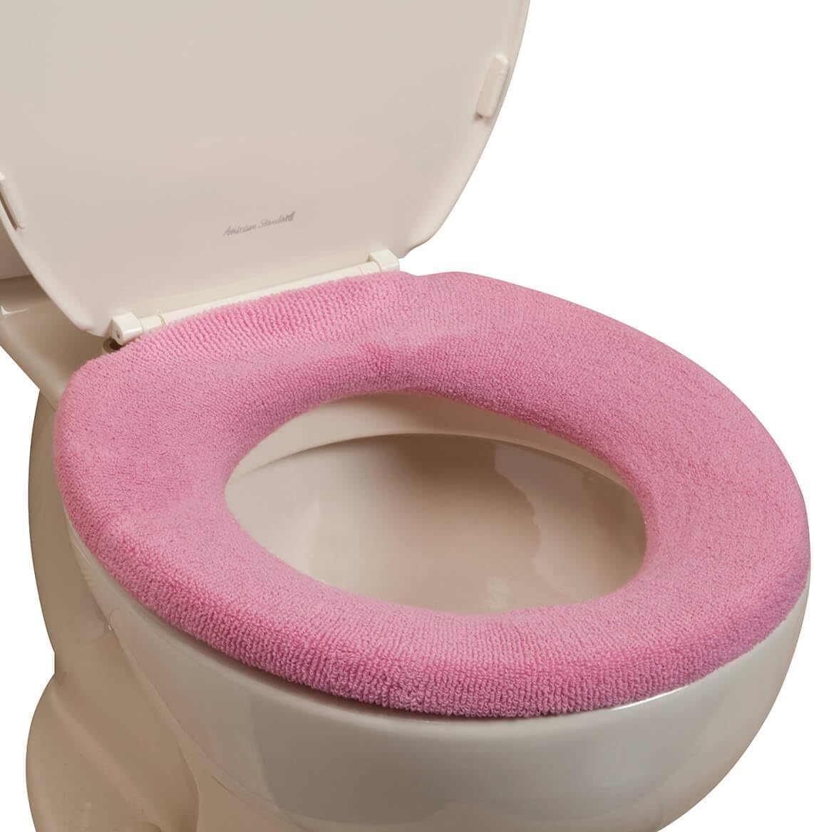 Elastic Cushioned Toilet Seat Cover Universal Fit Pink