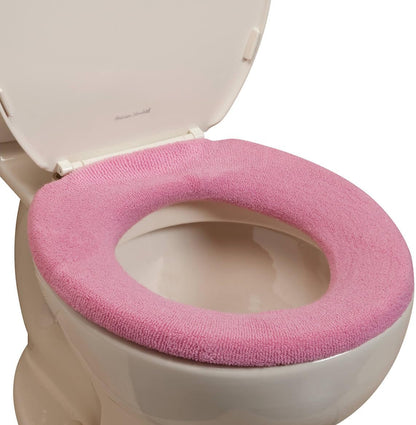 Elastic Cushioned Toilet Seat Cover Universal Fit Pink