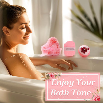 Pink Spa Gift Basket for Women, Self Care Gifts for Birthday Mother's Day Christmas Get Well Soon, Christmas Gift for Women Mom Her Best Friends Sister Wife