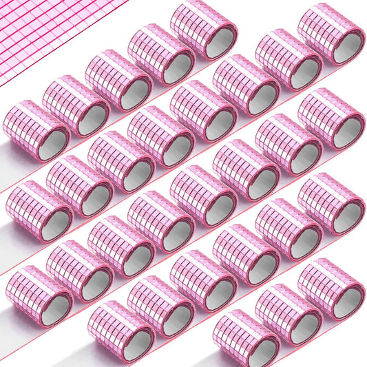 23040 Pcs Self Adhesive Mosaic Tiles Small Square Disco Glass Mirror Tiles Bling Ball Disco Ball Stickers for DIY Craft Decoration Living Room Accessory, 5 x 5 mm(Pink)