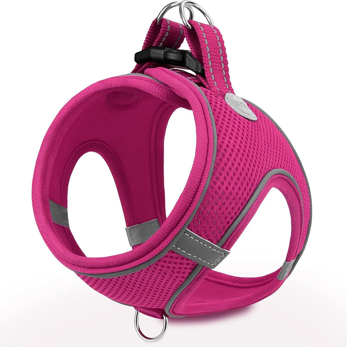 Step-in Dog Harness, Soft Breathable Mesh, Hot Pink L