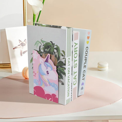 Cute Unicorn Bookends Metal Book Ends for Kids,Unicorn Book Ends Boys Girl Bookends Office School Decoration Bookshelf Book Organizer for Christmas Birthday Teacher Study Gift (Pink)
