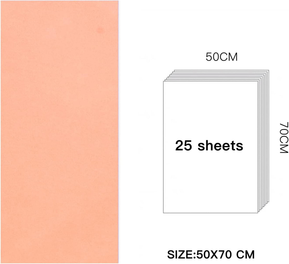 Gift Wrapping Tissue Paper - Nude Pink Tissue Paper for Gift Wrap, Art Crafts, DIY, Pack Bags, Birthday, Wedding and More - 19.5 x 27.5 inches - 25 Sheets