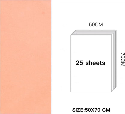 Gift Wrapping Tissue Paper - Nude Pink Tissue Paper for Gift Wrap, Art Crafts, DIY, Pack Bags, Birthday, Wedding and More - 19.5 x 27.5 inches - 25 Sheets