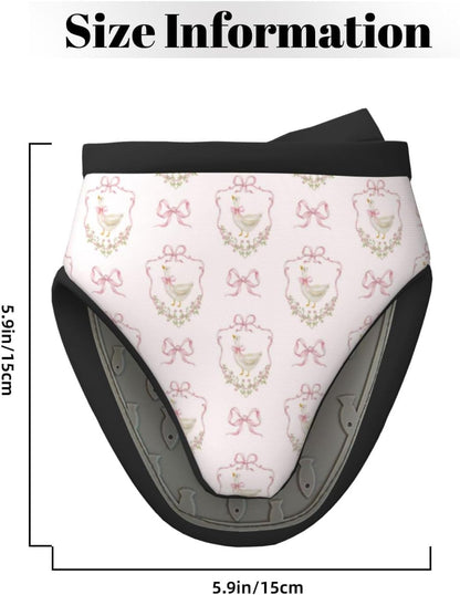 Silly Goose Pink Bow Crest Vintage Mini Oven Mitts Non-Slip Silicone Grips Heat Resistant Kitchen Gloves for Cooking & Baking 5.9"x5.9"