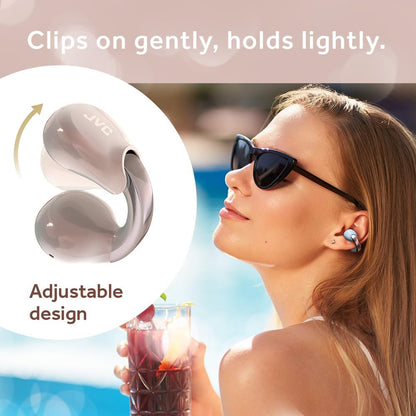 Nearphones Pearl Edition - Earcuff True Wireless Earbuds with Shiny Arch, Comfortable fit, Multipoint Connection, Bluetooth 5.3, 24H Battery Life - HANP1T-PN (Sand Peach)