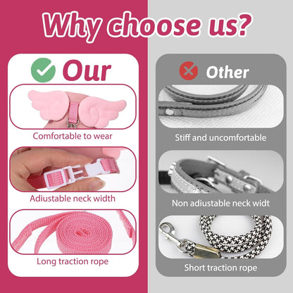 Ferret Harness and Leash Set Small Animals Vest Harness Soft-Harness Leash Vest Set with Bell Guinea Pig Clothes for Baby Ferret Rats Hamster Teacup Chihuahua Mouse Small Pet