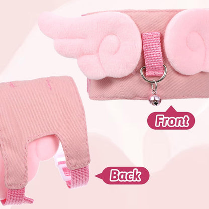Ferret Harness and Leash Set Small Animals Vest Harness Soft-Harness Leash Vest Set with Bell Guinea Pig Clothes for Baby Ferret Rats Hamster Teacup Chihuahua Mouse Small Pet
