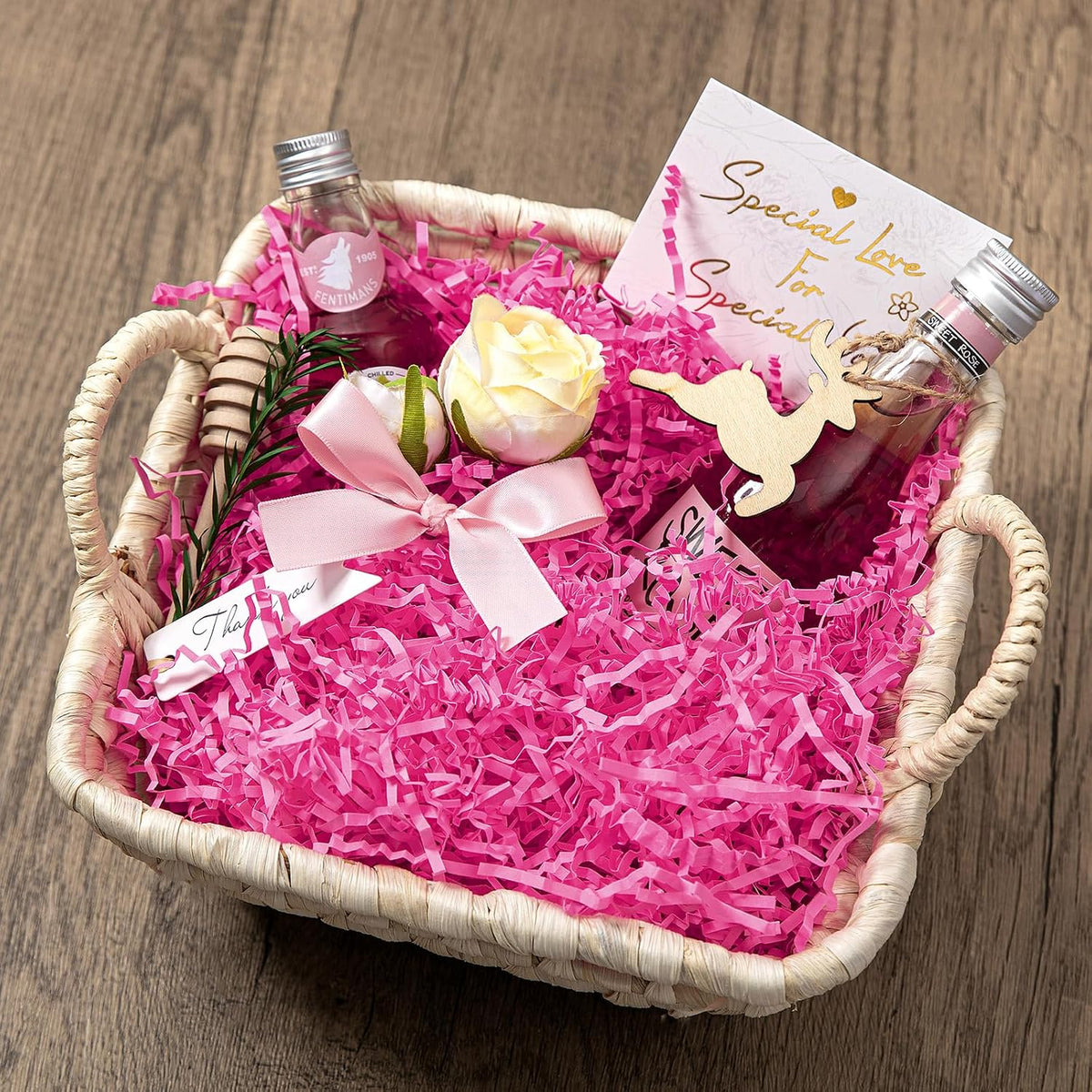 1 LB Crinkle Paper Filler Pink Shredded Paper for Gift Box Basket