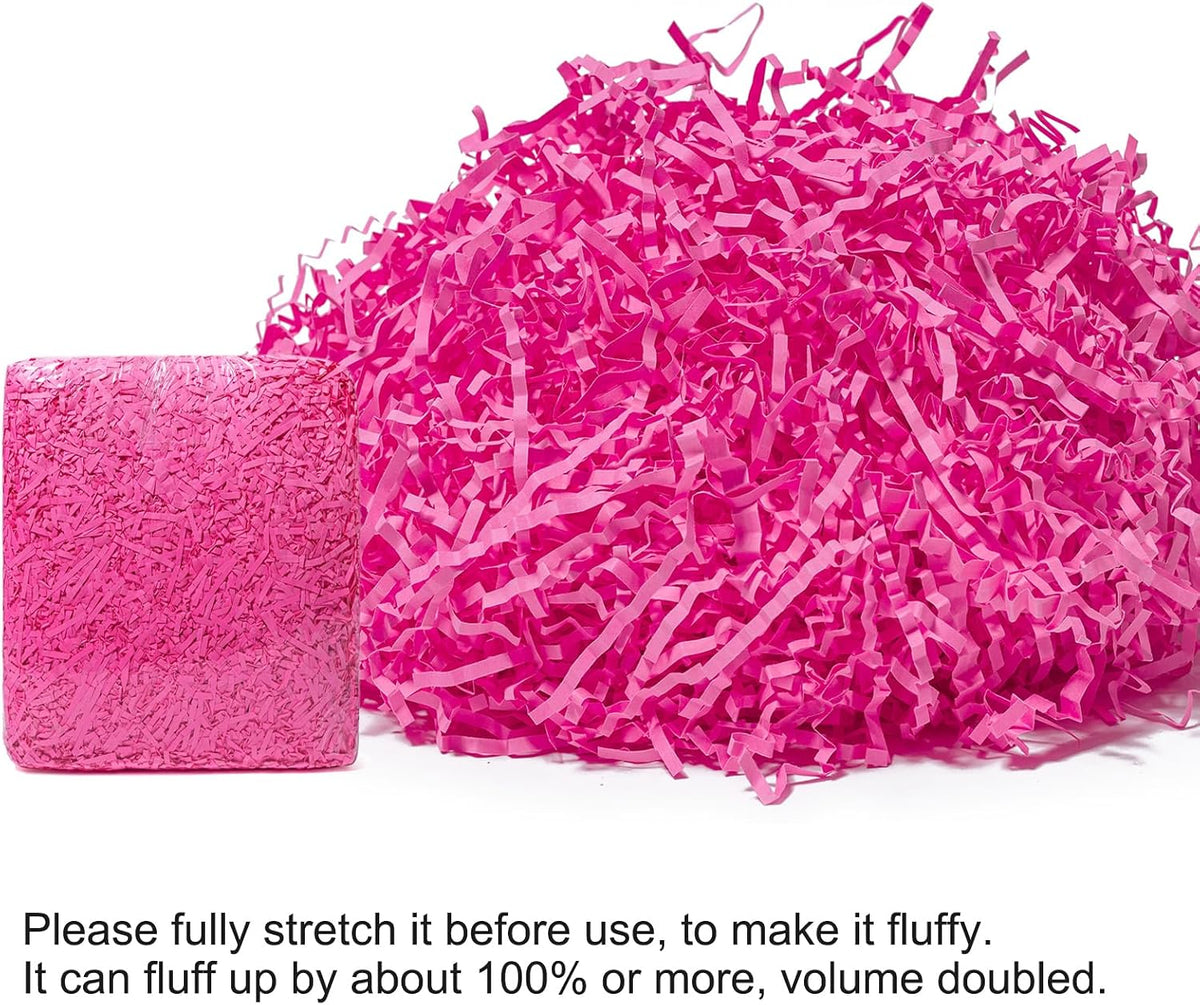 1 LB Crinkle Paper Filler Pink Shredded Paper for Gift Box Basket