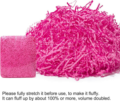 1 LB Crinkle Paper Filler Pink Shredded Paper for Gift Box Basket