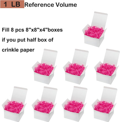 1 LB Crinkle Paper Filler Pink Shredded Paper for Gift Box Basket