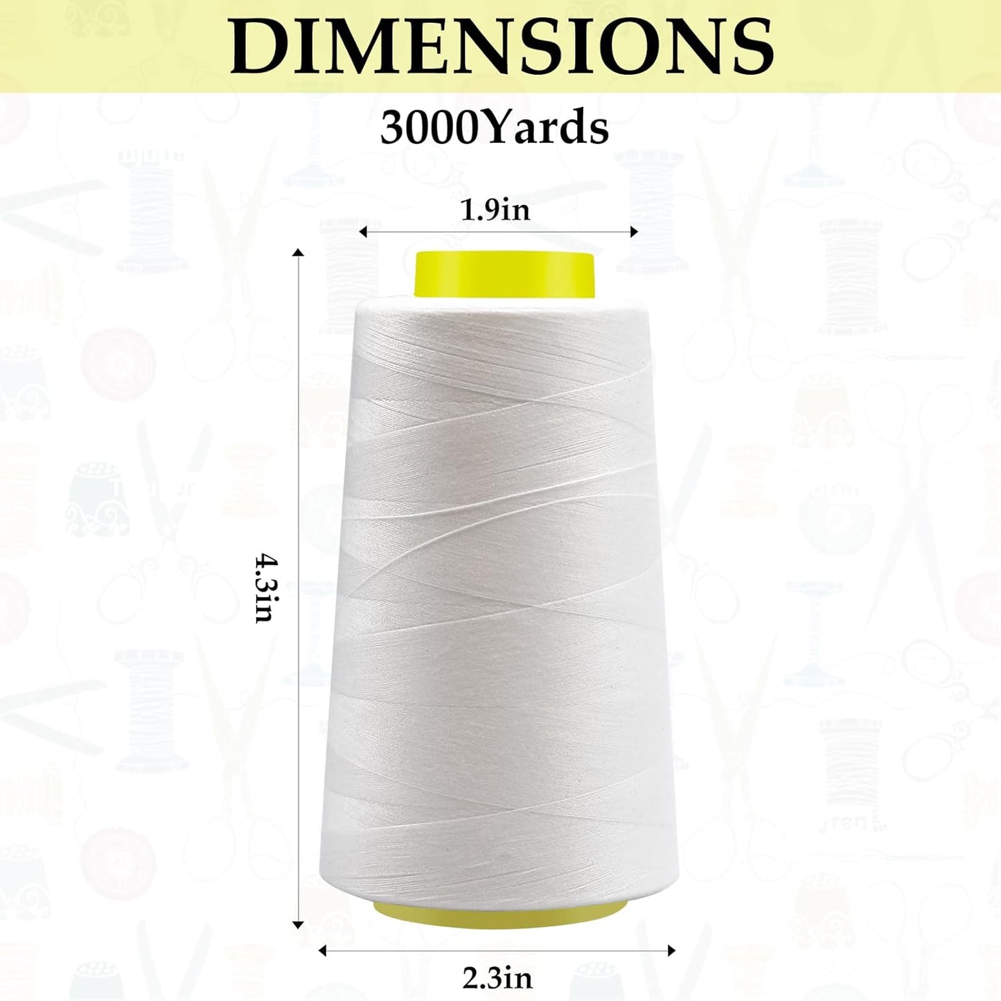 Serger Thread - 4 Cones x 3000 Yards (12,000 Yards Total) | 40S/2 Polyester All-Purpose Thread for Sergers, Overlock Machines, Quilting & Handcrafts (4 Pink)