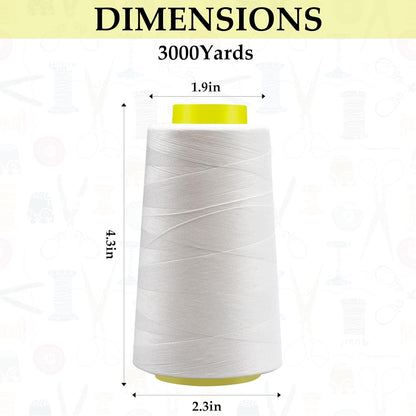 Serger Thread - 4 Cones x 3000 Yards (12,000 Yards Total) | 40S/2 Polyester All-Purpose Thread for Sergers, Overlock Machines, Quilting & Handcrafts (4 Pink)