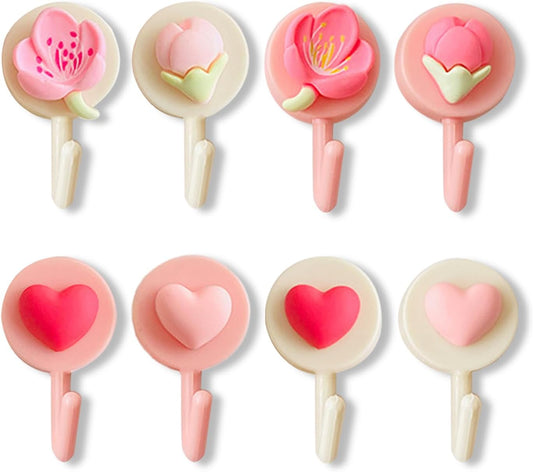 8 Pcs Cute Wall Hooks Adhesive for Hanging Lightweight Items