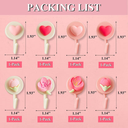 8 Pcs Cute Wall Hooks Adhesive for Hanging Lightweight Items