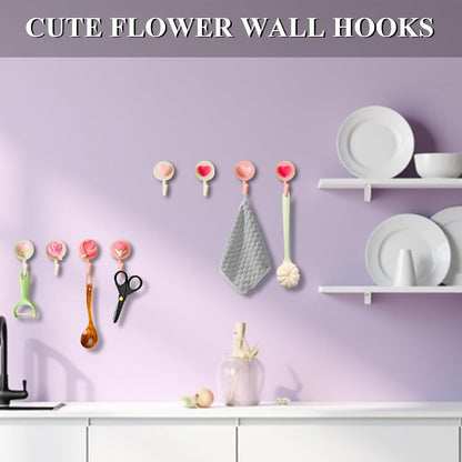 8 Pcs Cute Wall Hooks Adhesive for Hanging Lightweight Items