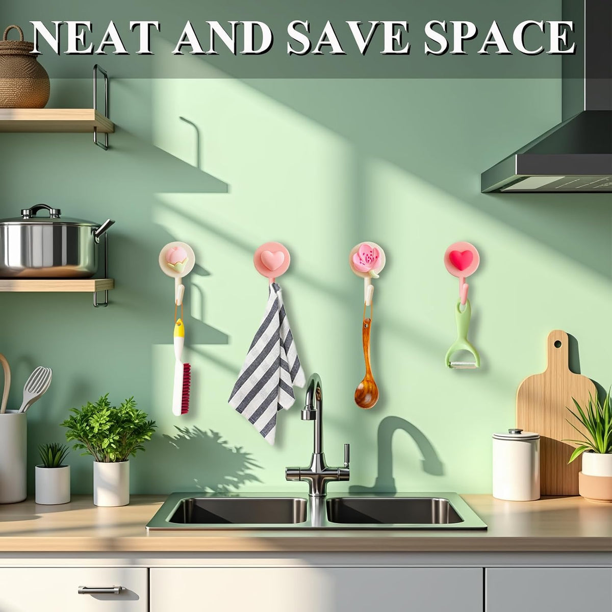 8 Pcs Cute Wall Hooks Adhesive for Hanging Lightweight Items
