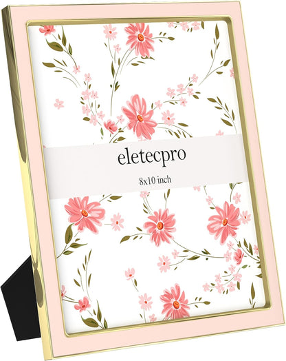 8x10 Enamel Picture Frame with Real Glass Cover, Pink, 1-Pack