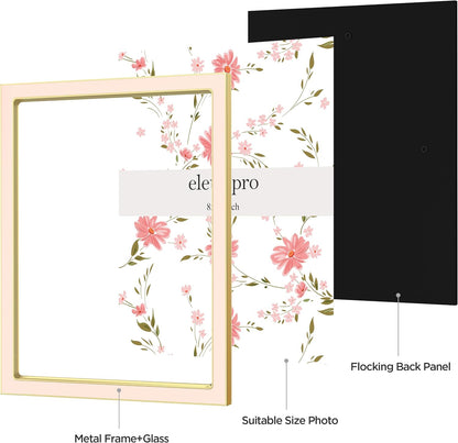 8x10 Enamel Picture Frame with Real Glass Cover, Pink, 1-Pack
