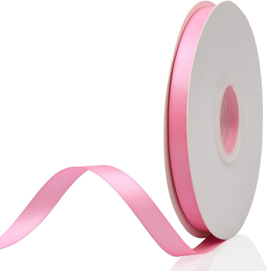 1/2" x 50 Yards Peach Pink Double Faced Satin Ribbon,Solid Color High Density Fabric Ribbon Rolls,Great for Gift Wrapping,Sewing,Crafts,DIY Bows and Christmas,Wedding,Party Decoration