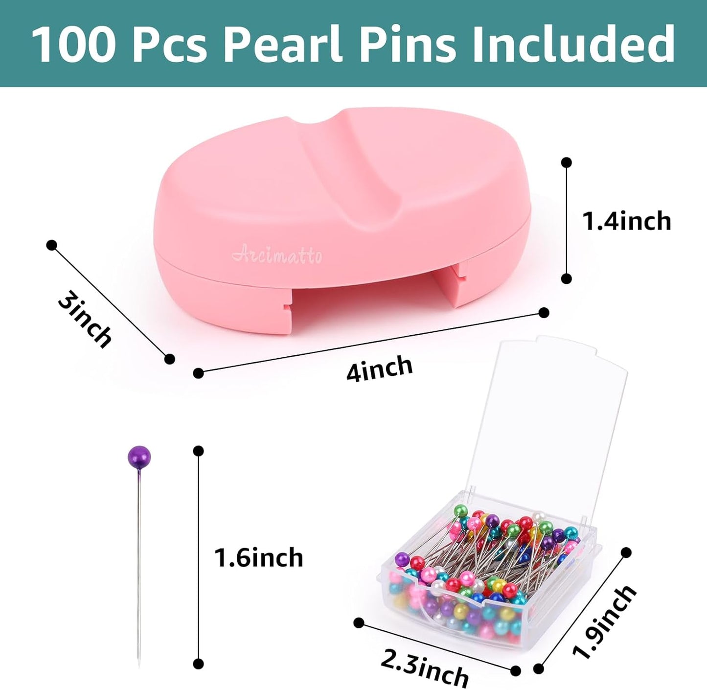 Magnetic Pin Holder, Strong Magnet Pincushion with Drawer, Pin Cushion with 100 Pcs Ball Head Straight Pins for Sewing, Needle Cushions Bobby Pin Holder Paper Clip Organizer for Quilting
