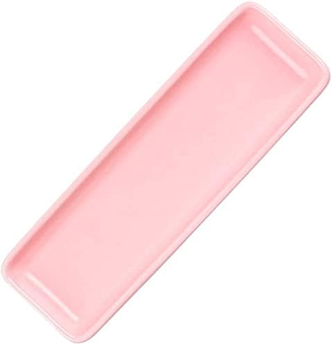 Rectangular Tray Sushi Plate Ceramic Tapas Serving Plate Ceramics Snack Tableware Tray - Pink