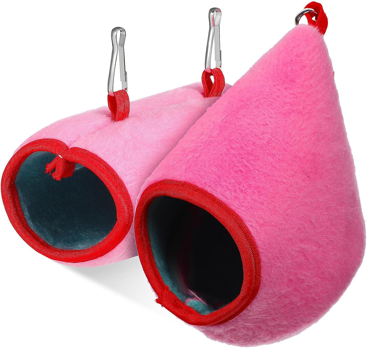 Winter Pink Cotton Pet Sleeping Bed and Resting Tunnel for Mini Small Animals, Comfortable and Soft Protection Bed Cave Nest Hideout for Small Pets in Pet's Home