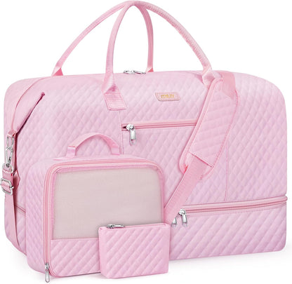 Weekender Bag for Women 21.5" Travel Duffel Large Carry On Bag 3PCS