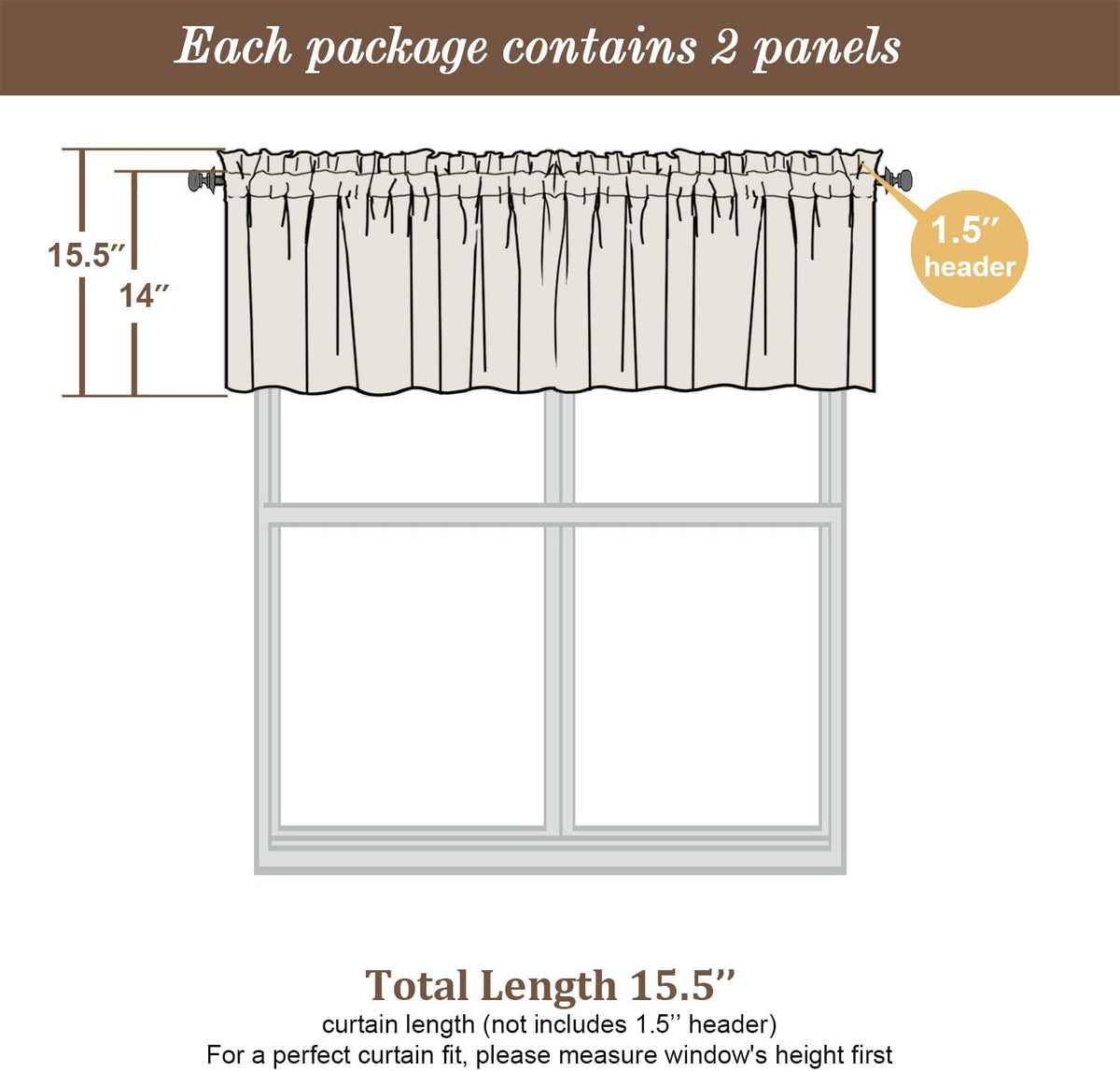 Blush Pink Valances for Window, Room Darkening Short Curtains for Kitchen Bedroom Living Room, Rod Pocket Top Small Window Treatment Valance RV Bunk Panels, 40Wx14L, 2 Pieces