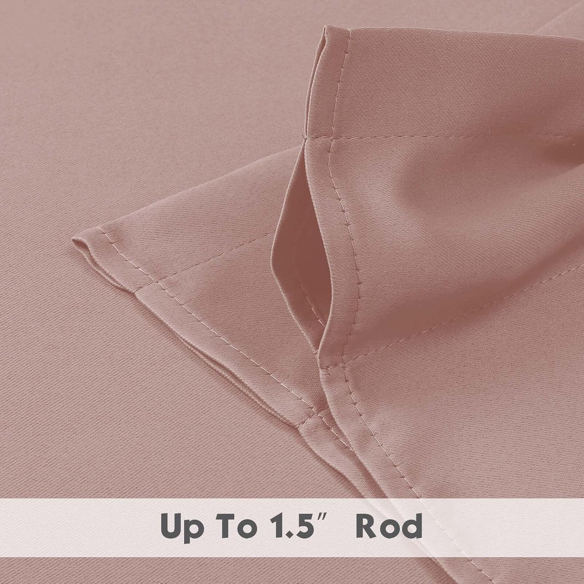 Blush Pink Valances for Window, Room Darkening Short Curtains for Kitchen Bedroom Living Room, Rod Pocket Top Small Window Treatment Valance RV Bunk Panels, 40Wx14L, 2 Pieces