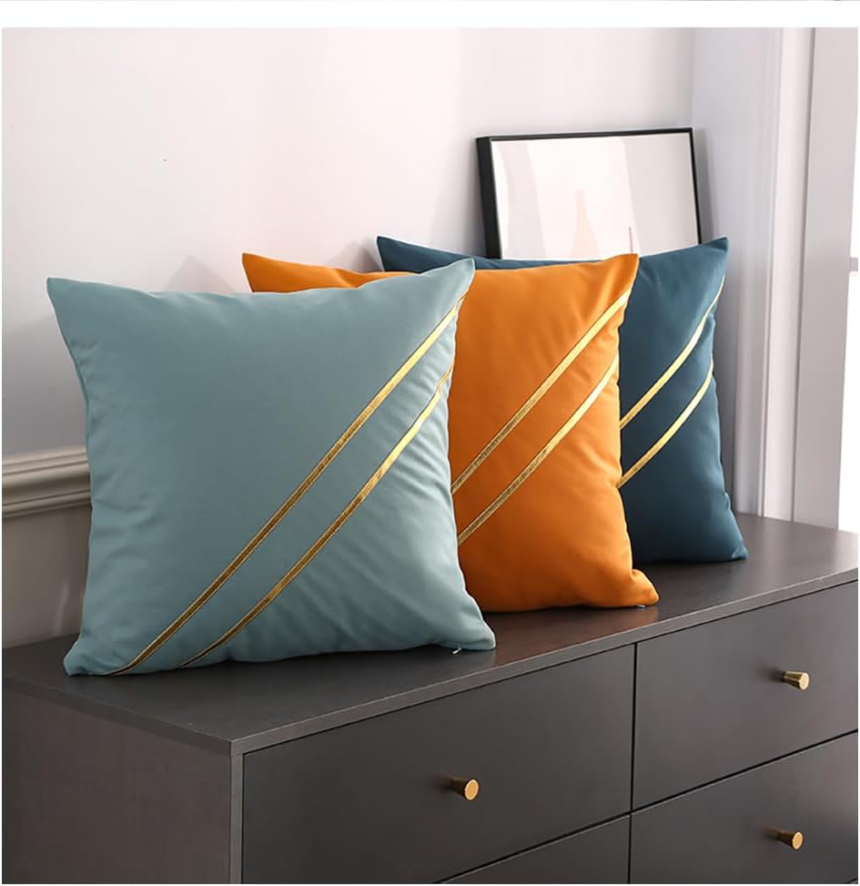 2pcs Linen Cotton Blend Pillowcases - Breathable & Textured Standard Size (16x16 inches) Solid Color Pillow Covers for All Seasons.(Light Peach Pink)