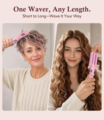 Mini Hair Waver, 1/2 Inch 3 Barrel Curling Iron for Short Hair