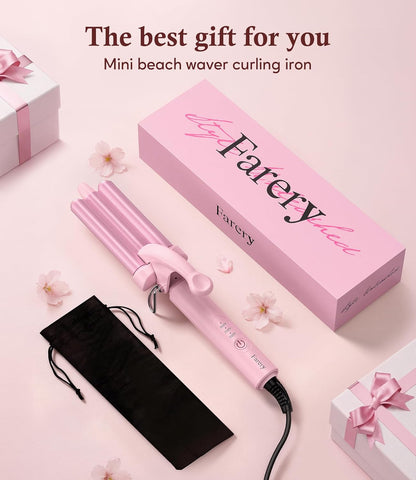 Mini Hair Waver, 1/2 Inch 3 Barrel Curling Iron for Short Hair