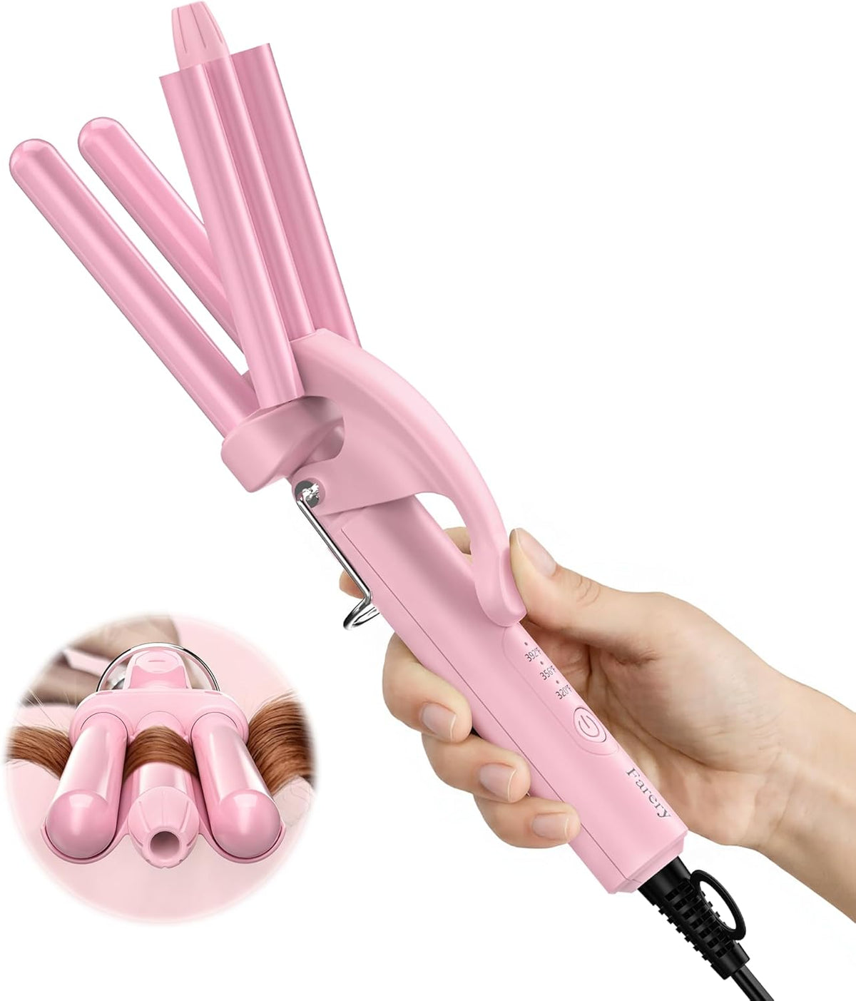 Mini Hair Waver, 1/2 Inch 3 Barrel Curling Iron for Short Hair
