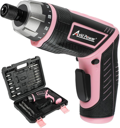 4V Electric Cordless Screwdriver Set 5.65Nm 44 Bits with Case