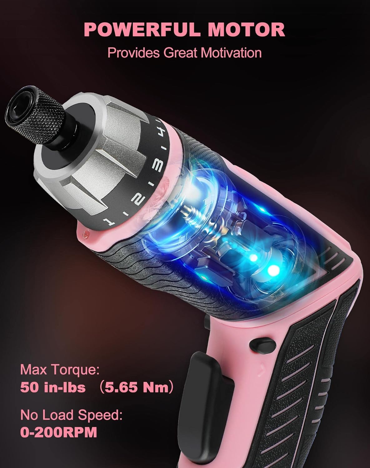 4V Electric Cordless Screwdriver Set 5.65Nm 44 Bits with Case