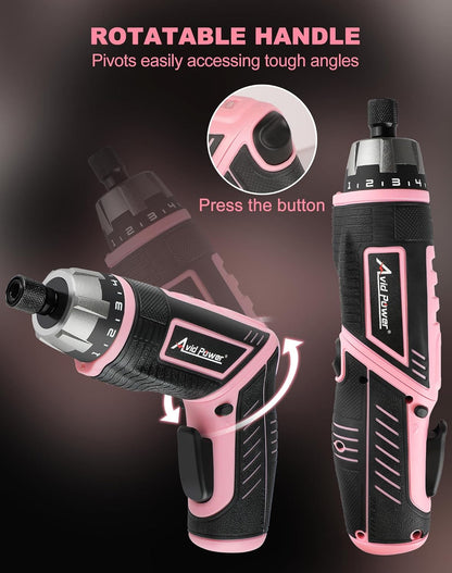4V Electric Cordless Screwdriver Set 5.65Nm 44 Bits with Case