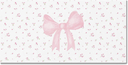 Coquette Pink Bow Floral Beach Towel 60x30 Inches, Preppy Bow Flower Girls Sand Free Swim Towels for Women Bath Swimming Pool Camping Travel, Pink Oversized XL Beach Towels