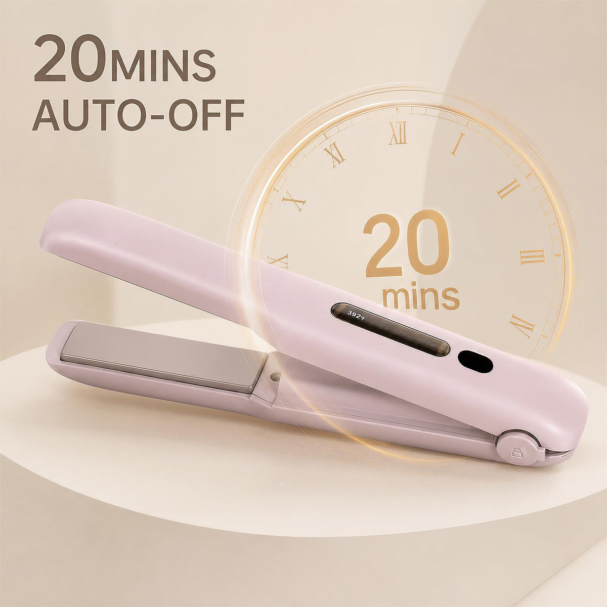 Cordless Hair Straightener, Travel Flat Iron Rechargable for Women, Portable Mini Hair Straightener and Curler 2-in-1, Fast Heating, Adjustable Temp for Car,Travel, On-the-Go Styling(Pink)