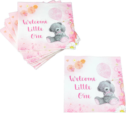 75-Pack Baby Shower Party Napkins Baby Girl Baby Pink Disposable